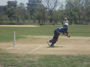 Lumbini's B3 player shankar batting for Boundary