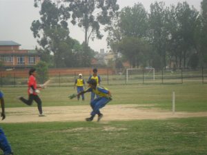 madhan Badhala taking Run against Team Chitwan