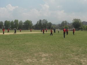 Valley Team On fileding for Team Lumbini