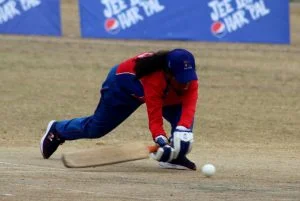 Batting by Nepal's Mankeshi