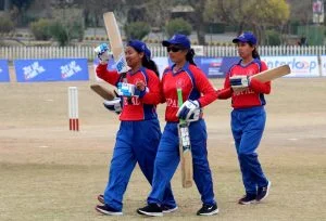 Nepali players celebrating after their regular 5th win