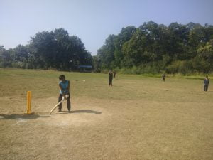 Player playing in the cricket ground